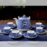  Bộ ấm Chén Men Lam Hoa Dây 