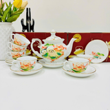  Bộ ấm Chén Uống Trà Phú Qúy Hoa Sen Vẽ Vàng 