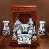  Ban Tài Địa Men Lam Vẽ Vàng 