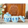  Bát Nắp Thờ Vẽ Bát Tiên Men Lam 