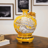  Bình Hút Lộc Thuận Buồm Xuôi Gió Màu Vàng Đắp Nổi Vẽ Vàng 