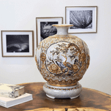  Bình Hút Lộc Tứ Cảnh Men Rạn Vẽ Vàng 