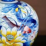  Bình Hút Lộc Cá Chép Liên Hoa Nền Gấm H35 