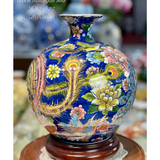  Bình Hút Lộc – Bách Điểu Ngàn Hoa Vẽ Vàng H30 