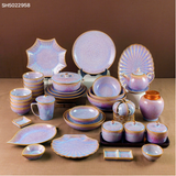  Bộ Đồ ăn San Hô Tím Bát Tràng 