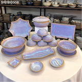  Bộ Đồ ăn San Hô Tím Bát Tràng 