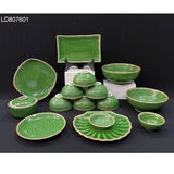  Bộ Đồ ăn men Lục Diệp Bát Tràng 