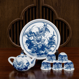  Bộ Ấm Chén Thờ Hoa Sen Men Lam 