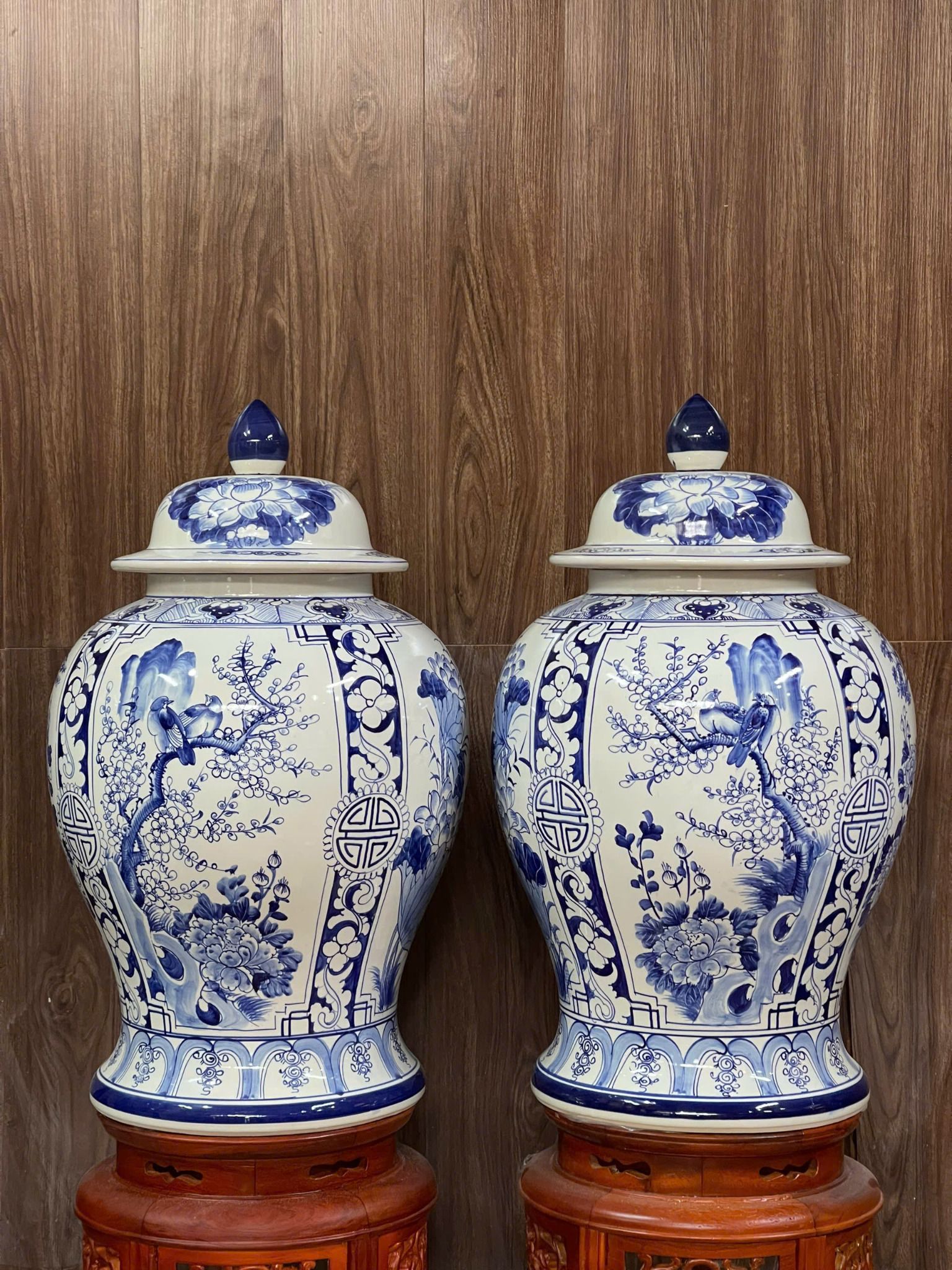  Đôi Chóe Tứ Men Lam Cảnh Dung Tích 40L 