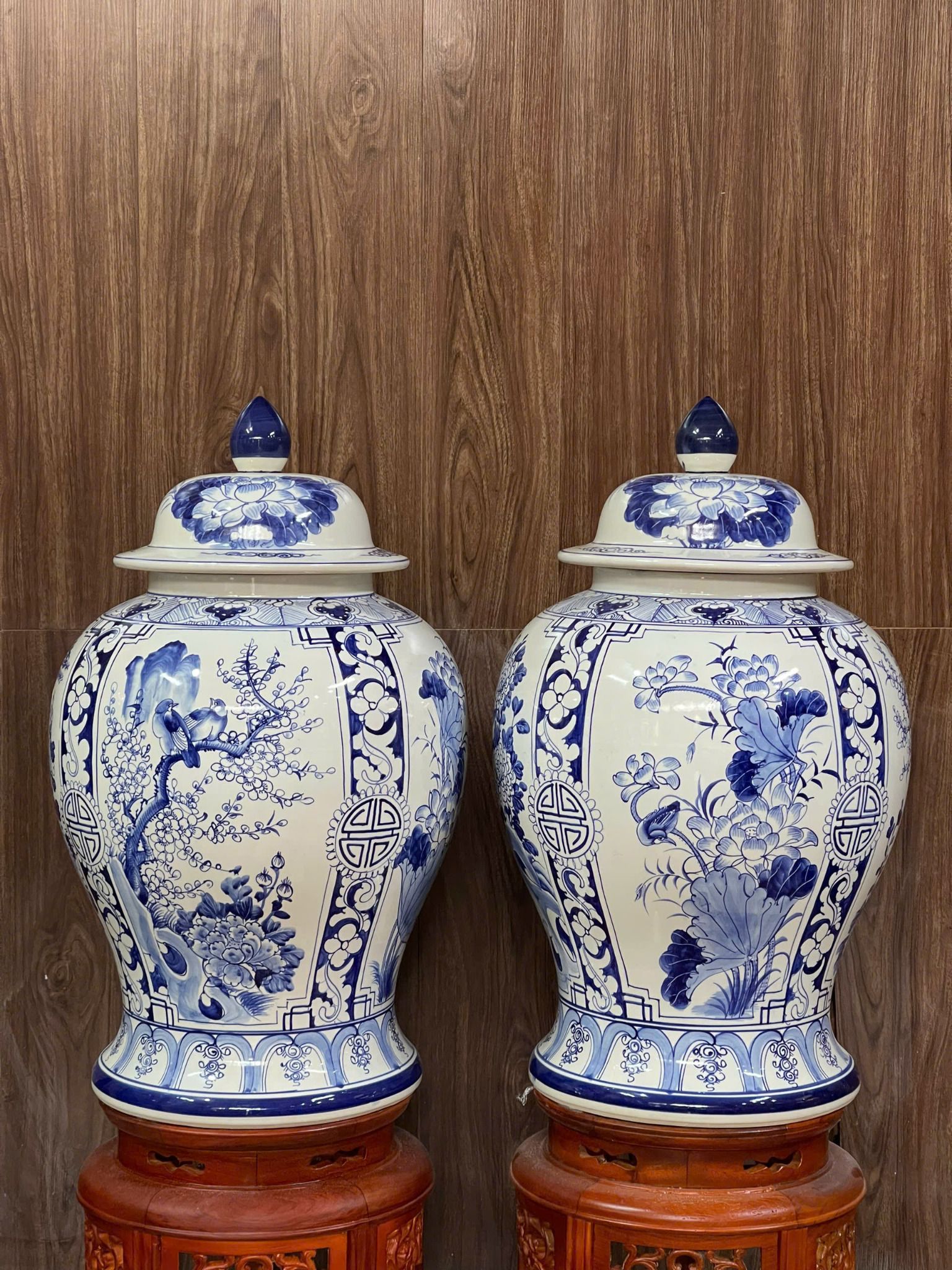  Đôi Chóe Tứ Men Lam Cảnh Dung Tích 40L 