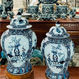  Chóe Phong Thủy Tứ Cảnh Cổ Đồ Nền Gấm Men Lam H65 