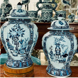  Chóe Phong Thủy Tứ Cảnh Cổ Đồ Nền Gấm Men Lam H65 