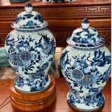  Chóe Phong Thủy Tứ Linh Nền Gấm Men Lam H55 