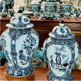  Chóe Phong Thủy Tứ Cảnh Cổ Đồ Nền Gấm Men Lam H65 