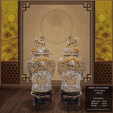  Chóe Phúc Đức Men Rạn Đắp Nổi Vẽ Vàng 