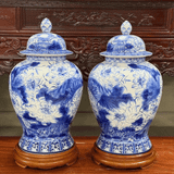  Chóe Liên Hoa Cát Tường Men Lam 