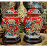  Chóe Liên Hoa Cát Tường Màu Đỏ Vẽ Vàng dung tích 10L 