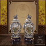  Chóe Tứ Cảnh Đắp Nổi Nền Men Ngọc Vẽ Vàng Dung Tích 60L 