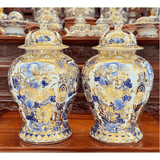  Chóe Tứ Cảnh Sen Kỹ men Lam Vẽ Vàng 