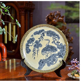  Đĩa Cảnh Men Rạn-Bọc Đồng-Vẽ Cảnh Tùng Hạc 