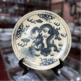  Đĩa Cảnh Men Rạn-Vẽ Cảnh Cá Chép Hóa Rồng 