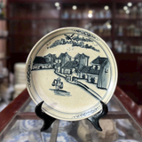  Đĩa Cảnh Men Rạn-Vẽ Cảnh Phố Cổ 