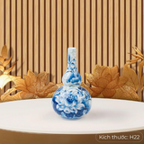  Nậm rượu Nền Gấm Men Lam Hoa Sen 