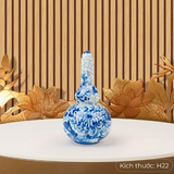  Nậm rượu Nền Gấm Men Lam Hoa Sen 