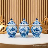  Chóe Thờ Nền Gấm Men Lam Hoa Sen 