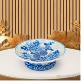  Mâm Bồng Vạn Thọ-Nền Gấm Men Lam 