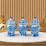  Chóe Thờ Cúc -Nền Gấm Men Lam 