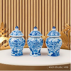  Chóe Thờ Cúc -Nền Gấm Men Lam 