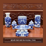  Bộ Đồ Thờ Nổi Tài Vượng Men Lam 