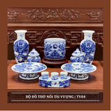  Bộ Đồ Thờ Nổi Tài Vượng Men Lam 