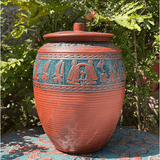  Hũ Gạo Gốm Hoạ Tiết Trống Đồng Tròn 