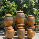  Hũ Gạo Tròn Ngũ Phúc Màu Hoàng Thổ 