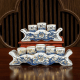  Kỷ Chén Hoa Sen Men Lam Vẽ Vàng 