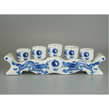  Kỷ Ngai 5 Song Long Chầu Nguyệt Men Lam 