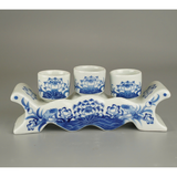  Kỷ Ngai 3 Chén Hoa Sen Men Lam 