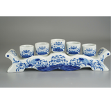  Kỷ Ngai 5 Chén Hoa Sen Men Lam 