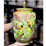  Thạp Cắm Hoa Họa Tiết Chim Hoa H35 