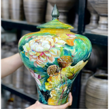  Vò Cắm Hoa Họa Tiết Hoa Sen H39 