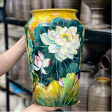  Lọ Cắm Hoa Họa Tiết Hoa Sen H34 