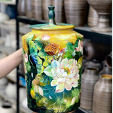  Thạp Cắm Hoa Vẽ Hoa Sen H41 