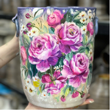  Lọ Cắm Hoa Họa Tiết Hoa Hồng H30 