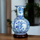  Lọ Tỏi Miệng Loe-Tứ Cảnh Cổ Đồ-Men Lam H50 