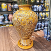  Lọ Cắm Hoa Họa Tiết Khắc Nổi Hoa Dây Màu Vàng 