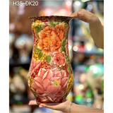  Lọ Cắm Hoa-Vuốt Tay- Họa Tiết Trăm Hoa H35 