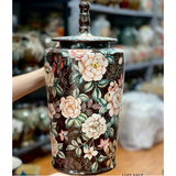  Thạp Cắm Hoa Họa Tiết Hoa Hồng H38 