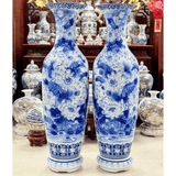  Lọ Lộc Bình Liên Hoa Cát Tường Men Lam 